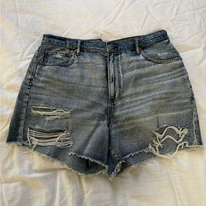 American Eagle Outfitters Blue Distressed Jean Shorts